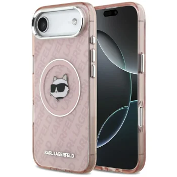 Karl Lagerfeld IML Choupette Head MagSafe vāciņš iPhone 17 Air, Rozā