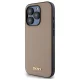 DKNY Grained Metal Logo MagSafe vāciņš priekš iPhone 15 Pro Max 6.7\", bēšs