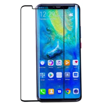 5D aizsargstikls Huawei Mate 20 Pro 2018 (LYA-L09, L29), melns pilna pārklājuma (Tempered Glass)