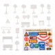 Bērnu Plāns Paklājs ar Ceļa zīmēm, 130 x 100 cm | Children\'s Slim Mat Carpet with Road Signs, 130 x 100 cm
