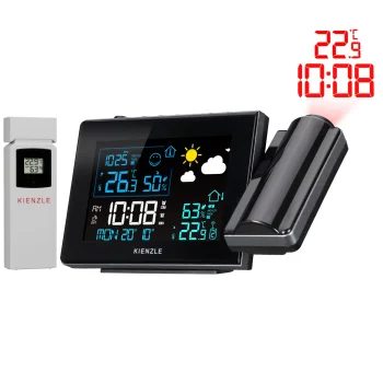 Kienzle 14993 Meteoroloģiskā stacija ar projekciju, melna