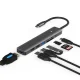 USB Type-C adapteris – HDMI 4K, 3x USB-A, SD un TF, USB-C PD 100W, Space Gray