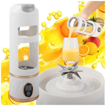 Bezvadu portatīvais blenderis 450 ml, balts