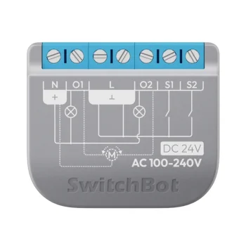 Viedais divu kanālu relejs SwitchBot Relay Switch 2PM ar Wi-Fi un Matter