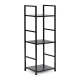 Modernhome CWJ302480L BLACK koka plaukts ar metāla rāmi, 3 plaukti, melns
