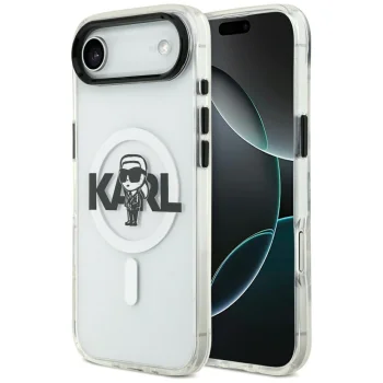 Karl Lagerfeld IML Karl Sketch Logo MagSafe vāciņš iPhone 17 Air, caurspīdīgs