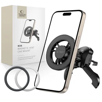 Tech-Protect N56 MagSafe magnētiskais auto turētājs ventilācijas režģim melns