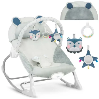 Ricokids 7328 bērnu šūpuļkrēsliņš ar vibrāciju, pelēks