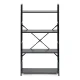 Plaukts ar 4 plauktiem ModernHome lofta stilā 58.5x23.5x113 cm, melns