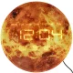 Sienas pulkstenis Marss ar LED displeju 32 cm, oranžs