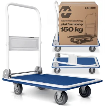 Humberg HM-505 saliekamie transporta ratiņi balti/zili