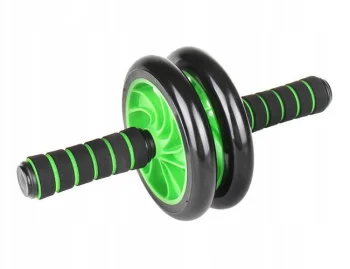 4Fizjo AB Wheel vingrošanas rullis vēdera muskuļiem, melns/zaļš