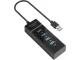 4 portu USB 3.0 sadalītājs, melns