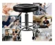 Regulējams Friziera Kosmetologa Skaistumkopšanas Meistara Krēsls Taburete, Melns | Hairdresser Chair Beauty Salon...