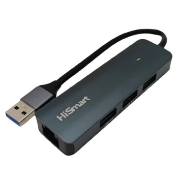 Extra Digital USB-A adapteris ar 3x USB 3.0 un RJ45, pelēks