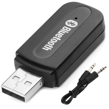Bluetooth audio uztvērējs ar AUX 3.5mm un USB, melns