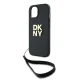 DKNY iPhone 15 / 14 / 13 vāciņš Wrist Strap Stock Logo, melns