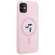 Karl Lagerfeld Silicone Karl&Choupette MagSafe vāciņš iPhone 11 6.1\", rozā