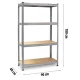 Plonos PL-702 metāla noliktavas plauktu komplekts, 2 gab., 180x90x40 cm, sudraba