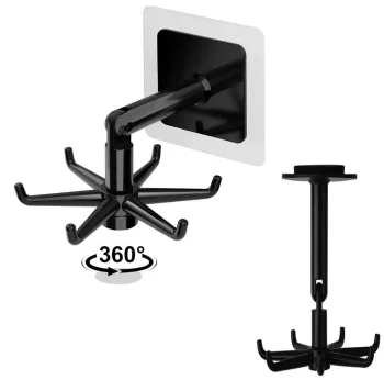 Rotējošs virtuves pakaramais ar 6 āķiem AG880A, melns