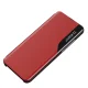Hurtel Eco Leather View Case atverams vāciņš Poco M4 Pro 5G, sarkans