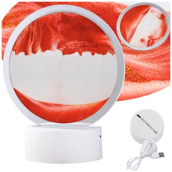 3D smilšu lampa ar kustīgām smiltīm, LED RGB, USB