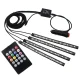 LED auto salona apgaismojums ar pulti (4 x 12 LED)