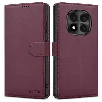 Tech-Protect Xiaomi Redmi Note 15 Pro 5G atverams vāciņš maciņš grāmatiņa Wallet, bordo
