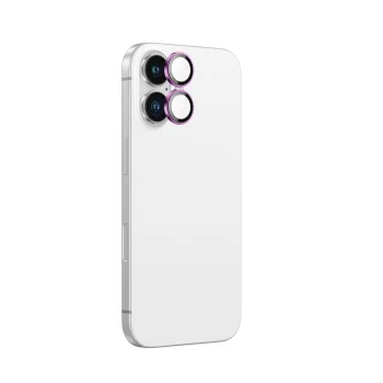 Kameras aizsargstikls AmazingThing iPhone 16 / 16 Plus, ar alumīnija rāmi, rozā