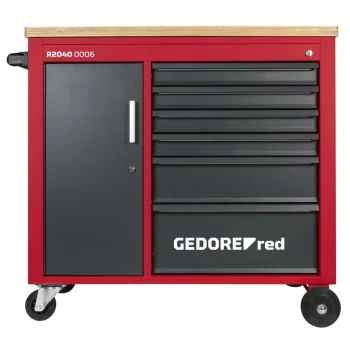 Instrumentu ratiņi GEDORE red MECHANIC PLUS ar 6 atvilktnēm, melni/sarkani