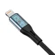Audio kabelis Vipfan L05 Lightning uz 3.5 mm mini jack AUX, 1 m, pelēks