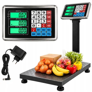 Elektroniskie platformas svari 200 kg, 40 x 30 cm ar statīvu un taras funkciju