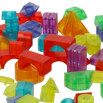 Magnētiskais konstruktors bērniem, spīdoši 3D elementi, 64 detaļas