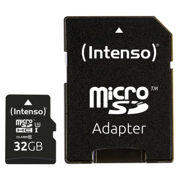 Intenso microSDHC atmiņas karte 32GB Professional UHS-I U3 V30 Class 10 ar SD adapteri