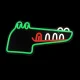 Forever Light FLNJ03 Jurassic Krokodils LED Neona Lampa, Zaļa