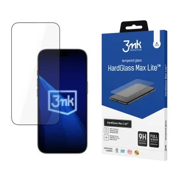Aizsargstikls 3mk HardGlass Max Lite priekš iPhone Air, 9H, 0.3 mm, melns