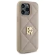 DKNY Quilted Stack Logo iPhone 14 Pro vāciņš, bēšs