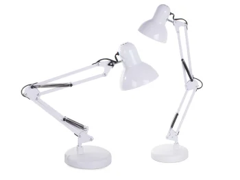 Regulējama galda lampa, balta
