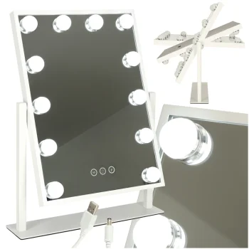 Kosmētikas spogulis ar LED apgaismojumu USB, 30x40cm | LED Illuminated Cosmetic Makeup Mirror