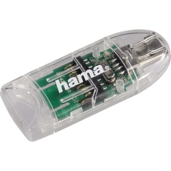 Hama 91092 USB 2.0 atmiņas karšu lasītājs 8in1 SD/microSD, caurspīdīgs