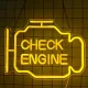 Check Engine Neon LED dekoratīvā lampa 30x22 cm, dzeltena