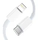 Tech-Protect C35W tīkla lādētājs 2x USB-C PD 35W un USB-C - Lightning kabelis, balts