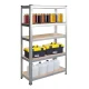 Humberg 4840 metāla noliktavas plaukts 150x75x30 cm, sudrabots