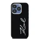 Karl Lagerfeld Silicone Metal Script Logo iPhone 15 Pro Max vāciņš, melns