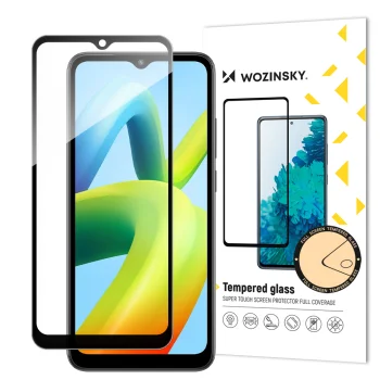 Aizsargstikls Wozinsky Full Glue priekš Xiaomi Redmi A1+ 9H ar melnu rāmi