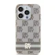 DKNY iPhone 15 Pro vāciņš HC MagSafe Checkered Pattern, bēšs