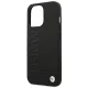 BMW iPhone 14 Pro Max vāciņš Leather Stamp, melns