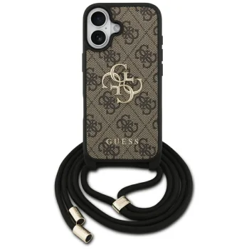 Guess 4G Big Logo Cord Strap Crossbody vāciņš iPhone 17, brūns