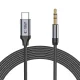 Tech-Protect UltraBoost audio kabelis USB-C uz 3.5 mm mini jack 1 m, melns