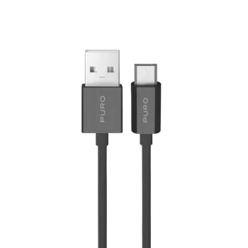 Puro TPE USB-A uz microUSB kabelis 12W 1m, melns